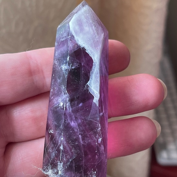Dream amethyst and purple fluorite Genuine gemstone towers - Picture 2 of 10